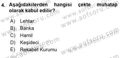 Muhasebe ve Hukuk Dersi 2015 - 2016 Yılı (Final) Dönem Sonu Sınav Soruları 4. Soru