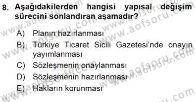 Muhasebe ve Hukuk Dersi 2015 - 2016 Yılı (Final) Dönem Sonu Sınav Soruları 8. Soru