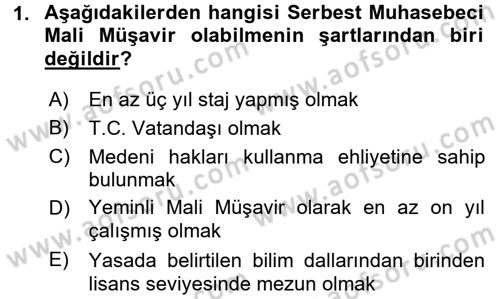 Muhasebe ve Hukuk Dersi 2017 - 2018 Yılı (Vize) Ara Sınav Soruları 1. Soru