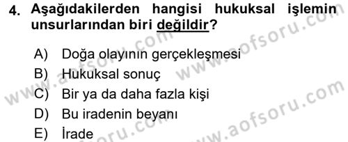 Muhasebe ve Hukuk Dersi 2017 - 2018 Yılı (Vize) Ara Sınav Soruları 4. Soru