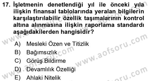 Muhasebe ve Hukuk Dersi 2017 - 2018 Yılı (Final) Dönem Sonu Sınav Soruları 17. Soru
