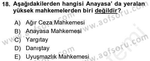 Muhasebe ve Hukuk Dersi 2017 - 2018 Yılı (Final) Dönem Sonu Sınav Soruları 18. Soru
