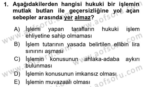 Muhasebe ve Hukuk Dersi 2018 - 2019 Yılı (Vize) Ara Sınav Soruları 1. Soru