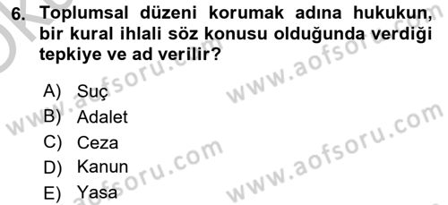 Muhasebe ve Hukuk Dersi 2018 - 2019 Yılı Yaz Okulu Sınav Soruları 6. Soru