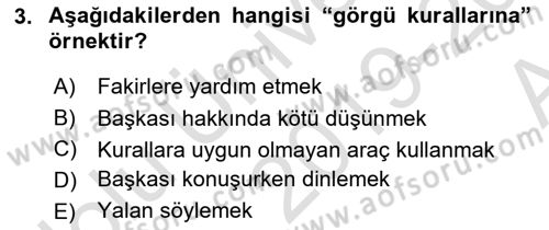 Muhasebe ve Hukuk Dersi 2019 - 2020 Yılı (Vize) Ara Sınav Soruları 3. Soru