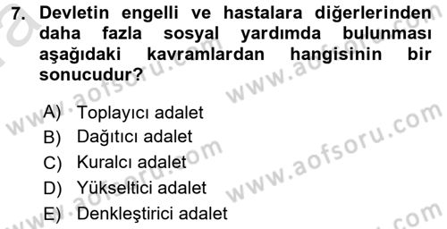 Muhasebe ve Hukuk Dersi 2019 - 2020 Yılı (Vize) Ara Sınav Soruları 7. Soru