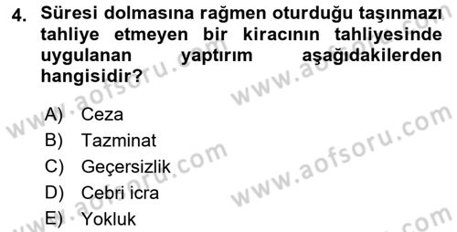 Muhasebe ve Hukuk Dersi 2021 - 2022 Yılı (Final) Dönem Sonu Sınav Soruları 4. Soru