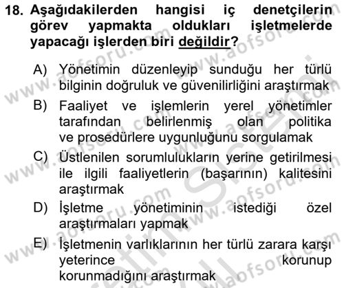 Muhasebe ve Hukuk Dersi 2021 - 2022 Yılı Yaz Okulu Sınav Soruları 18. Soru