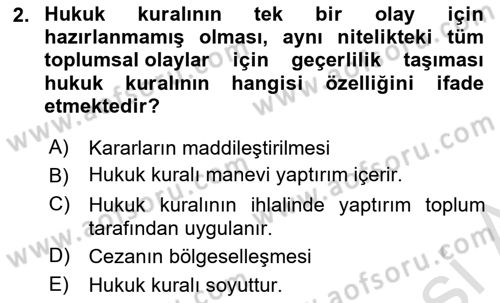 Muhasebe ve Hukuk Dersi 2022 - 2023 Yılı (Vize) Ara Sınav Soruları 2. Soru