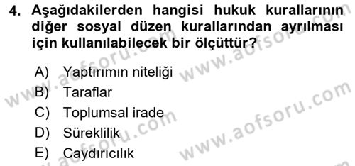 Muhasebe ve Hukuk Dersi 2022 - 2023 Yılı (Vize) Ara Sınav Soruları 4. Soru