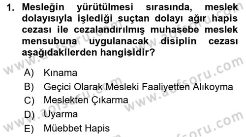 Muhasebe ve Hukuk Dersi 2022 - 2023 Yılı Yaz Okulu Sınav Soruları 1. Soru