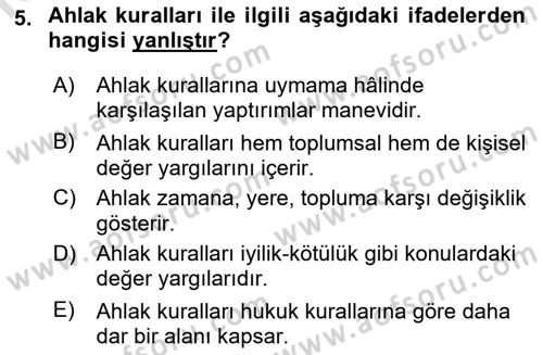 Muhasebe ve Hukuk Dersi 2022 - 2023 Yılı Yaz Okulu Sınav Soruları 5. Soru
