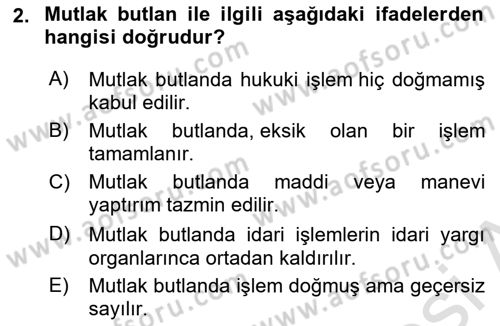 Muhasebe ve Hukuk Dersi 2023 - 2024 Yılı (Vize) Ara Sınavı 2. Soru