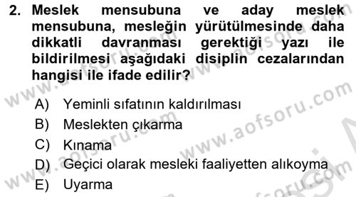 Muhasebe ve Hukuk Dersi 2023 - 2024 Yılı (Final) Dönem Sonu Sınav Soruları 2. Soru