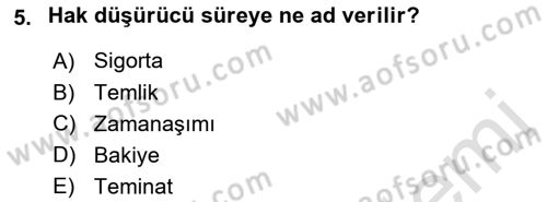 Muhasebe ve Hukuk Dersi 2023 - 2024 Yılı (Final) Dönem Sonu Sınav Soruları 5. Soru
