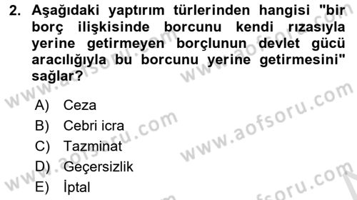 Muhasebe ve Hukuk Dersi 2024 - 2025 Yılı (Vize) Ara Sınav Soruları 2. Soru