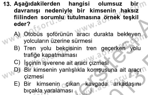 Borçlar Hukuku Dersi 2012 - 2013 Yılı (Vize) Ara Sınav Soruları 13. Soru