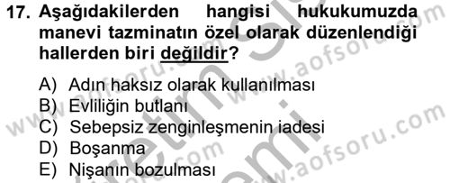 Borçlar Hukuku Dersi 2012 - 2013 Yılı (Vize) Ara Sınav Soruları 17. Soru