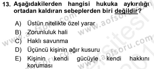 Borçlar Hukuku Dersi 2017 - 2018 Yılı (Vize) Ara Sınav Soruları 13. Soru
