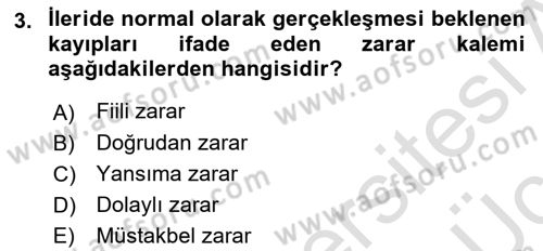 Borçlar Hukuku Dersi 2018 - 2019 Yılı 3 Ders Sınav Soruları 3. Soru