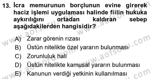 Borçlar Hukuku Dersi 2018 - 2019 Yılı (Vize) Ara Sınav Soruları 13. Soru