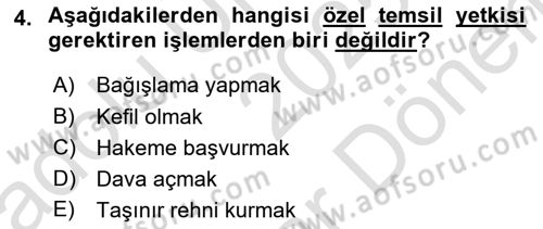 Borçlar Hukuku Dersi 2025 - 2026 Yılı (Final) Dönem Sonu Sınav Soruları 4. Soru