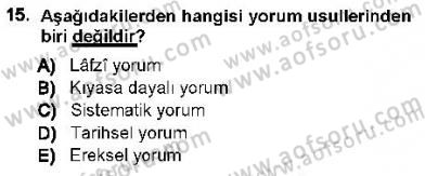 Hukukun Temel Kavramları 1 Dersi 2012 - 2013 Yılı (Vize) Ara Sınav Soruları 15. Soru