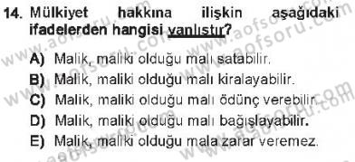 Hukukun Temel Kavramları 1 Dersi 2012 - 2013 Yılı Tek Ders Sınav Soruları 14. Soru