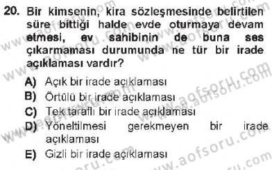Hukukun Temel Kavramları 1 Dersi 2012 - 2013 Yılı Tek Ders Sınav Soruları 20. Soru