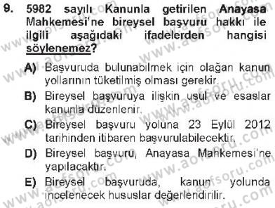 Hukukun Temel Kavramları 1 Dersi 2012 - 2013 Yılı Tek Ders Sınav Soruları 9. Soru