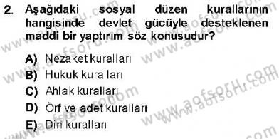 Hukukun Temel Kavramları 1 Dersi 2013 - 2014 Yılı (Vize) Ara Sınav Soruları 2. Soru
