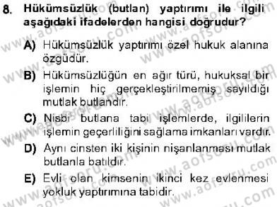 Hukukun Temel Kavramları 1 Dersi 2013 - 2014 Yılı (Vize) Ara Sınav Soruları 8. Soru