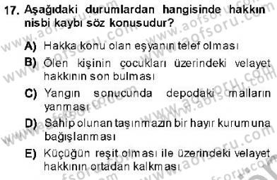Hukukun Temel Kavramları 1 Dersi 2013 - 2014 Yılı (Final) Dönem Sonu Sınav Soruları 17. Soru