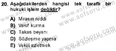 Hukukun Temel Kavramları 1 Dersi 2013 - 2014 Yılı (Final) Dönem Sonu Sınav Soruları 20. Soru