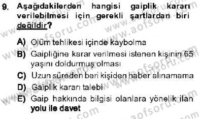 Hukukun Temel Kavramları 1 Dersi 2013 - 2014 Yılı (Final) Dönem Sonu Sınav Soruları 9. Soru