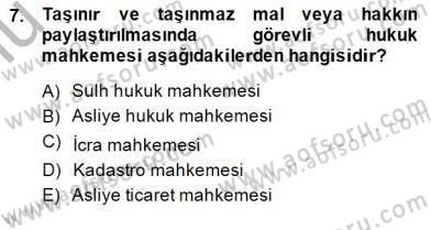 Hukukun Temel Kavramları 1 Dersi 2014 - 2015 Yılı (Final) Dönem Sonu Sınav Soruları 7. Soru