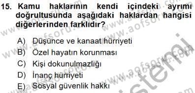 Hukukun Temel Kavramları 1 Dersi 2015 - 2016 Yılı (Final) Dönem Sonu Sınav Soruları 15. Soru