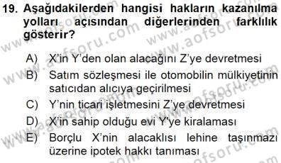 Hukukun Temel Kavramları 1 Dersi 2015 - 2016 Yılı (Final) Dönem Sonu Sınav Soruları 19. Soru
