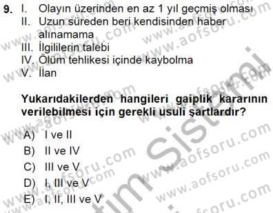 Hukukun Temel Kavramları 1 Dersi 2015 - 2016 Yılı (Final) Dönem Sonu Sınav Soruları 9. Soru