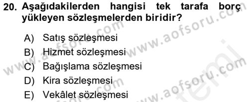 Hukukun Temel Kavramları 1 Dersi 2017 - 2018 Yılı 3 Ders Sınav Soruları 20. Soru