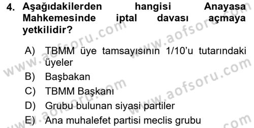 Hukukun Temel Kavramları 1 Dersi 2017 - 2018 Yılı 3 Ders Sınav Soruları 4. Soru