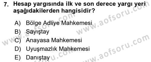 Hukukun Temel Kavramları 1 Dersi 2017 - 2018 Yılı 3 Ders Sınav Soruları 7. Soru
