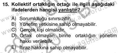 Hukukun Temel Kavramları 2 Dersi 2012 - 2013 Yılı (Vize) Ara Sınav Soruları 15. Soru