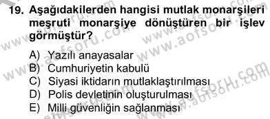 Hukukun Temel Kavramları 2 Dersi 2012 - 2013 Yılı (Vize) Ara Sınav Soruları 19. Soru