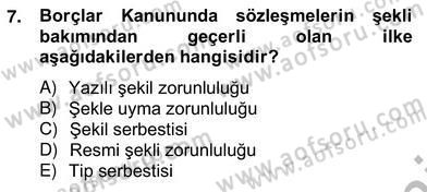 Hukukun Temel Kavramları 2 Dersi 2012 - 2013 Yılı (Vize) Ara Sınav Soruları 7. Soru