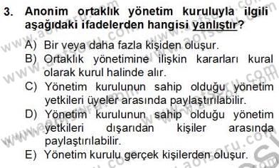 Hukukun Temel Kavramları 2 Dersi 2012 - 2013 Yılı (Final) Dönem Sonu Sınav Soruları 3. Soru