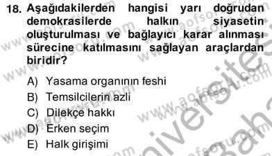 Hukukun Temel Kavramları 2 Dersi 2013 - 2014 Yılı (Vize) Ara Sınavı 18. Soru