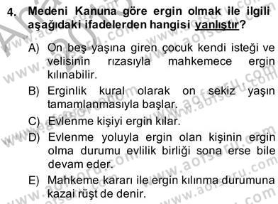 Hukukun Temel Kavramları 2 Dersi 2013 - 2014 Yılı (Vize) Ara Sınavı 4. Soru
