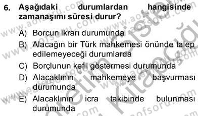 Hukukun Temel Kavramları 2 Dersi 2013 - 2014 Yılı (Vize) Ara Sınavı 6. Soru