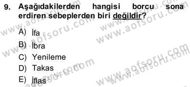 Hukukun Temel Kavramları 2 Dersi 2013 - 2014 Yılı (Vize) Ara Sınavı 9. Soru